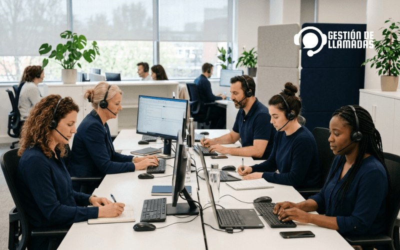 equipo de telesecretarias profesionales en oficina