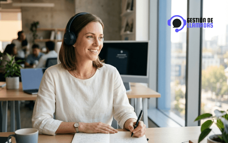 telesecretaria humana atendiendo llamada de empresa