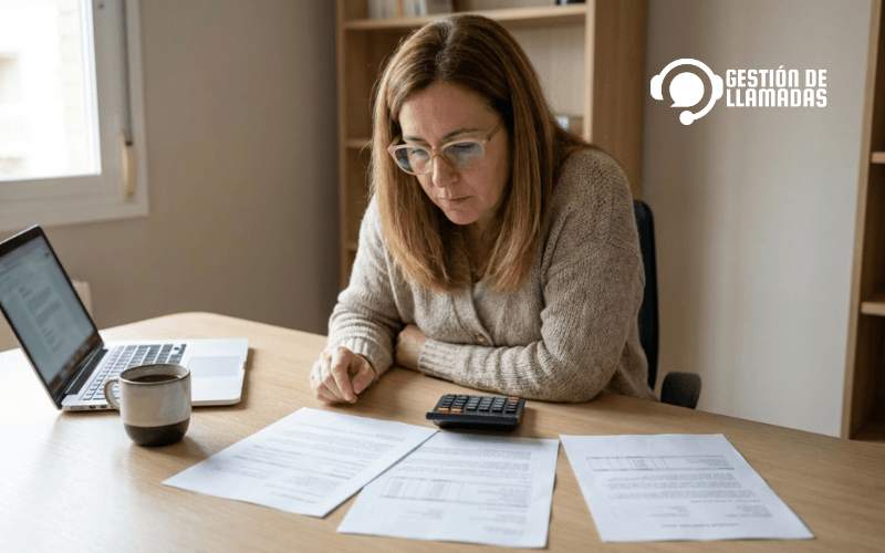gerente de pyme comparando presupuestos de prospeccion telefonica